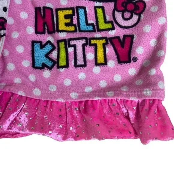 Sanrio Girl's White Pink Hello Kitty Flame Resistant Pajama Top Size M 7/8 - Picture 3 of 9